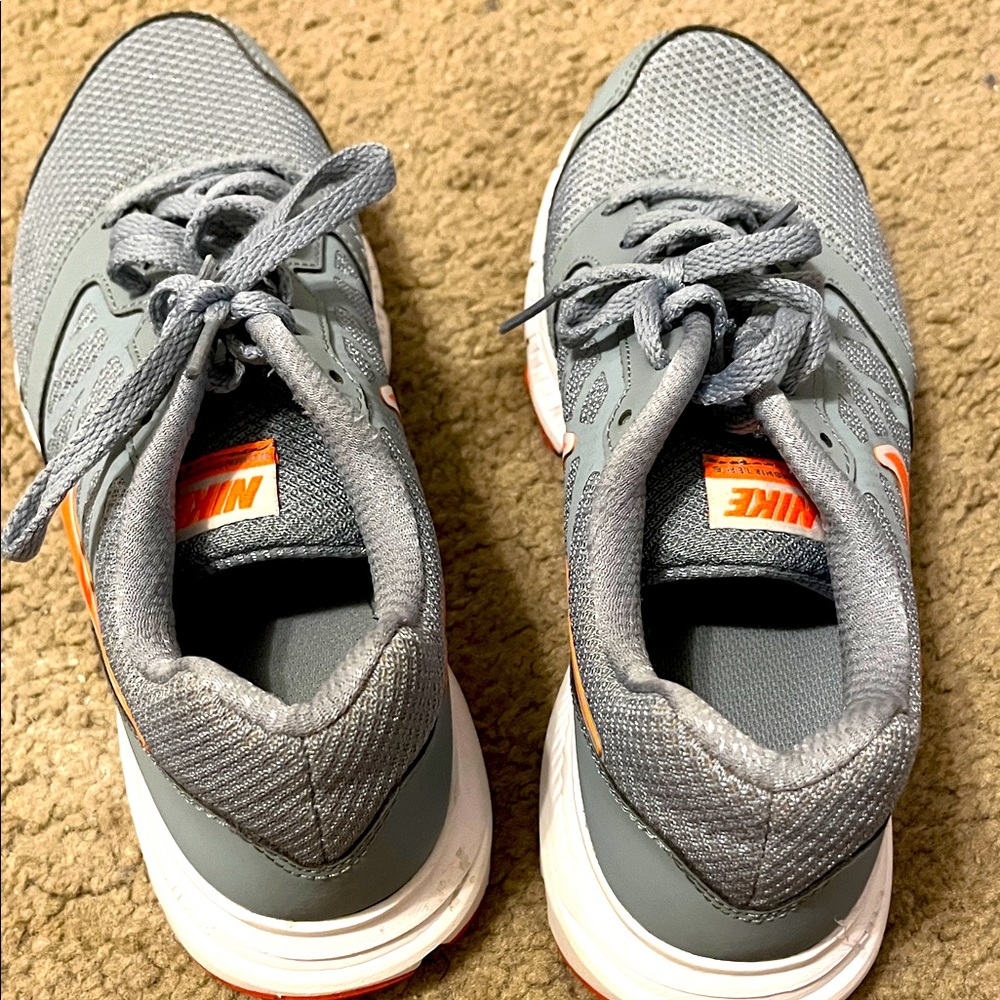 Nike Athletic Gray and Orange Running Shoes